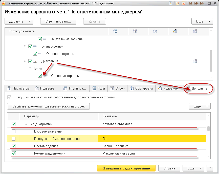 Закладка Дополнительные настройки